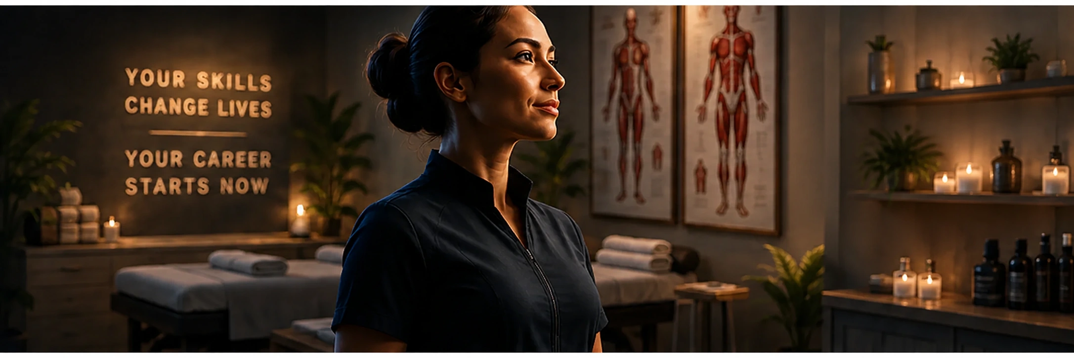 AceMBLEx AI Coach in a calm, successful massage therapy career setting